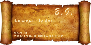 Baronyai Izabel névjegykártya